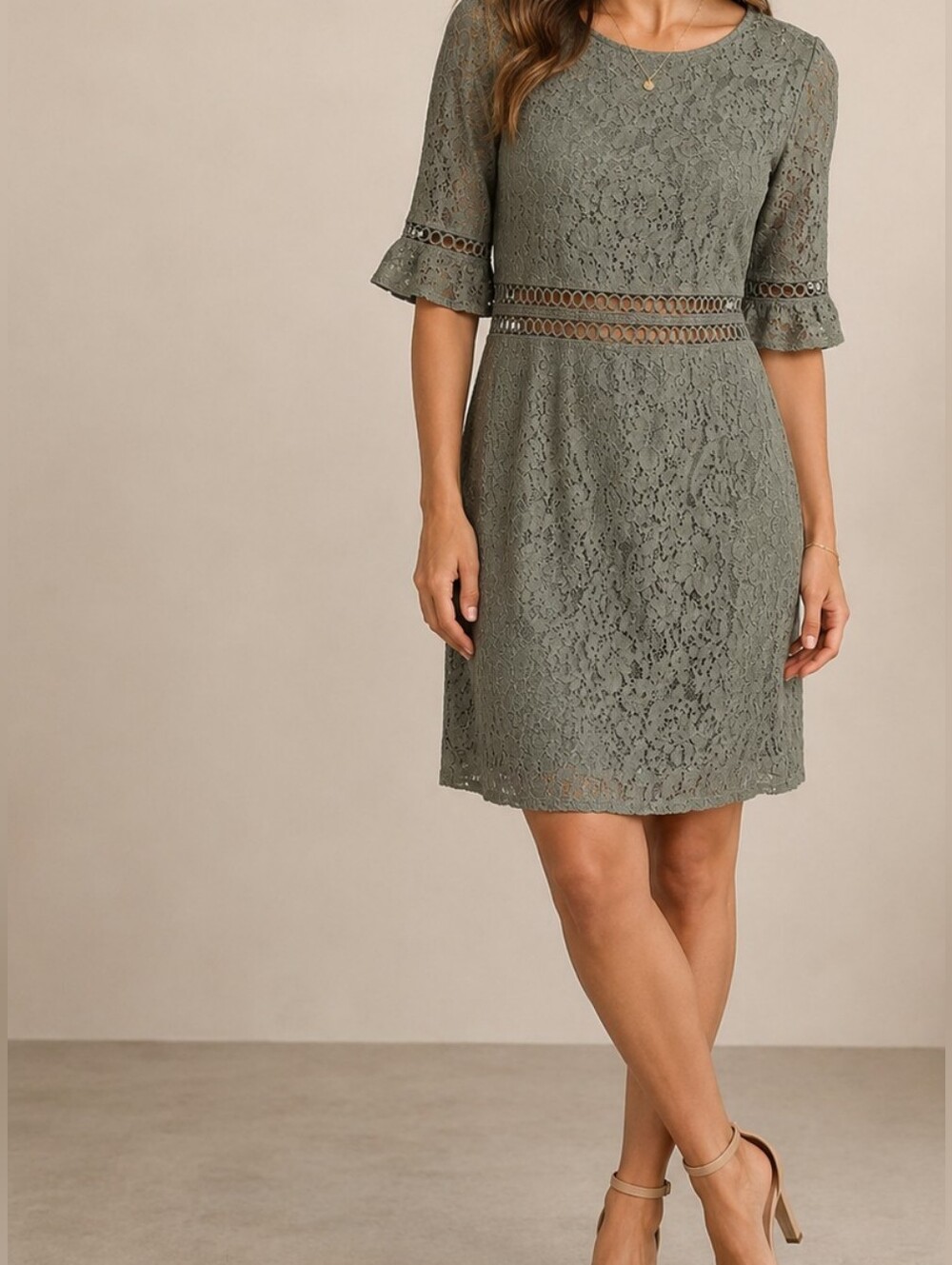 ASOS NWT Fashion Union Sage Green Lace Wedding Guest Dress